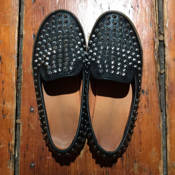 Rebecca Minkoff Leather silver studded loafers - Picture 5 of 6